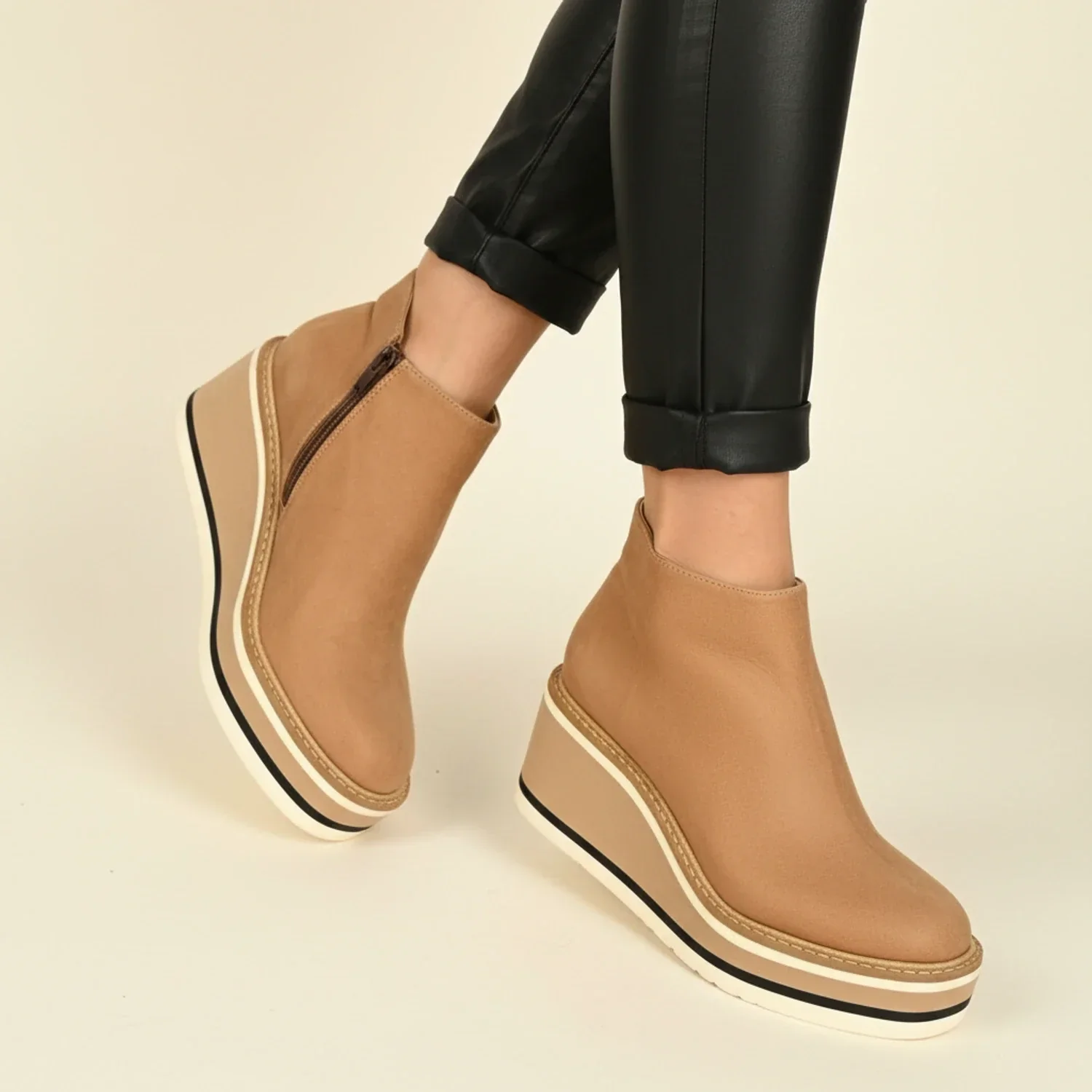 Platform Wedge Ankle Boots for Women – Stylish & Comfortable Design - Image 5