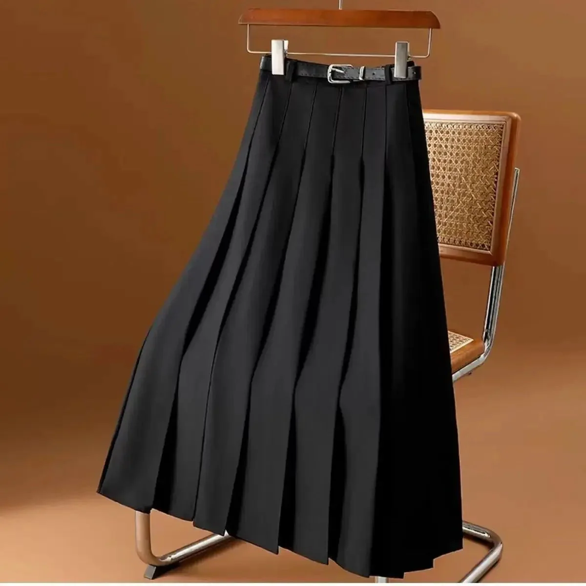 Pleated Black Midi Skirt for Women – Elegant & Versatile Style - Image 2