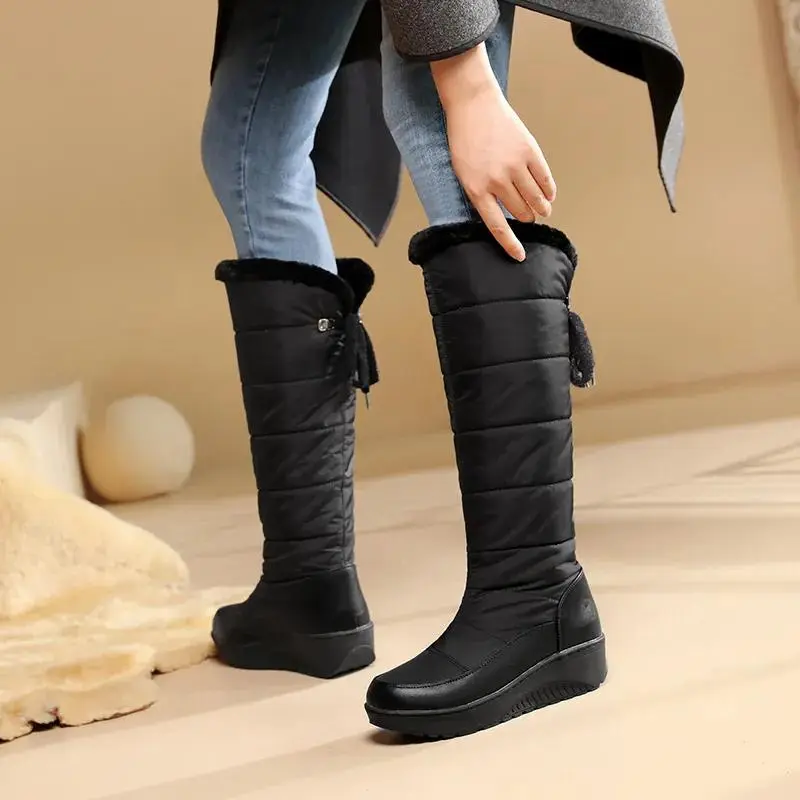 Plush Lace-Up Winter Boots for Women – Cozy & Elegant Style - Image 2