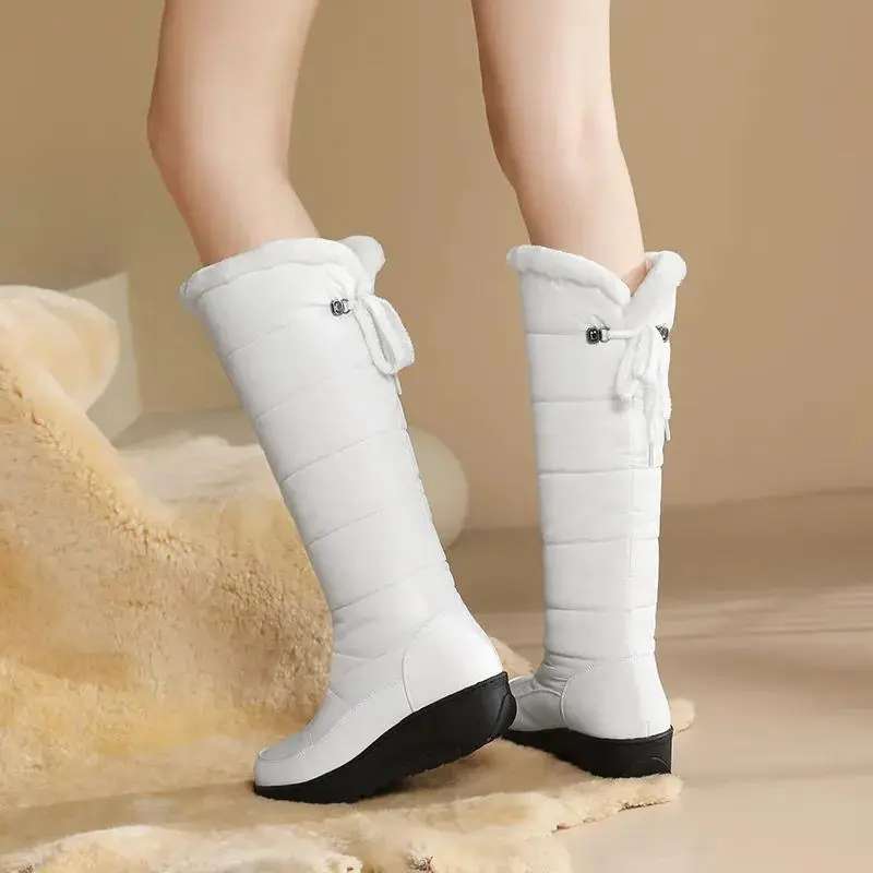 Plush Lace-Up Winter Boots for Women – Cozy & Elegant Style - Image 3