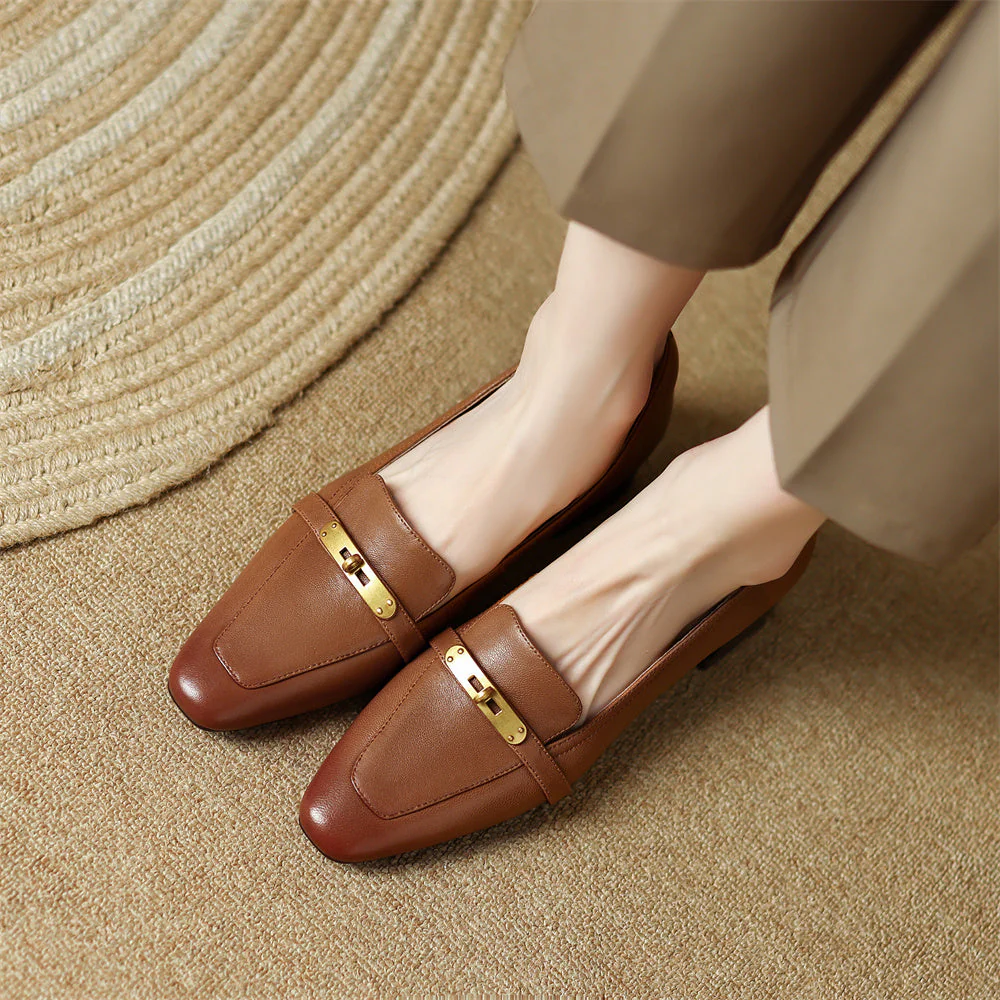 Pointed Toe Block Heel Loafers for Women – Stylish & Comfortable Design - Image 3
