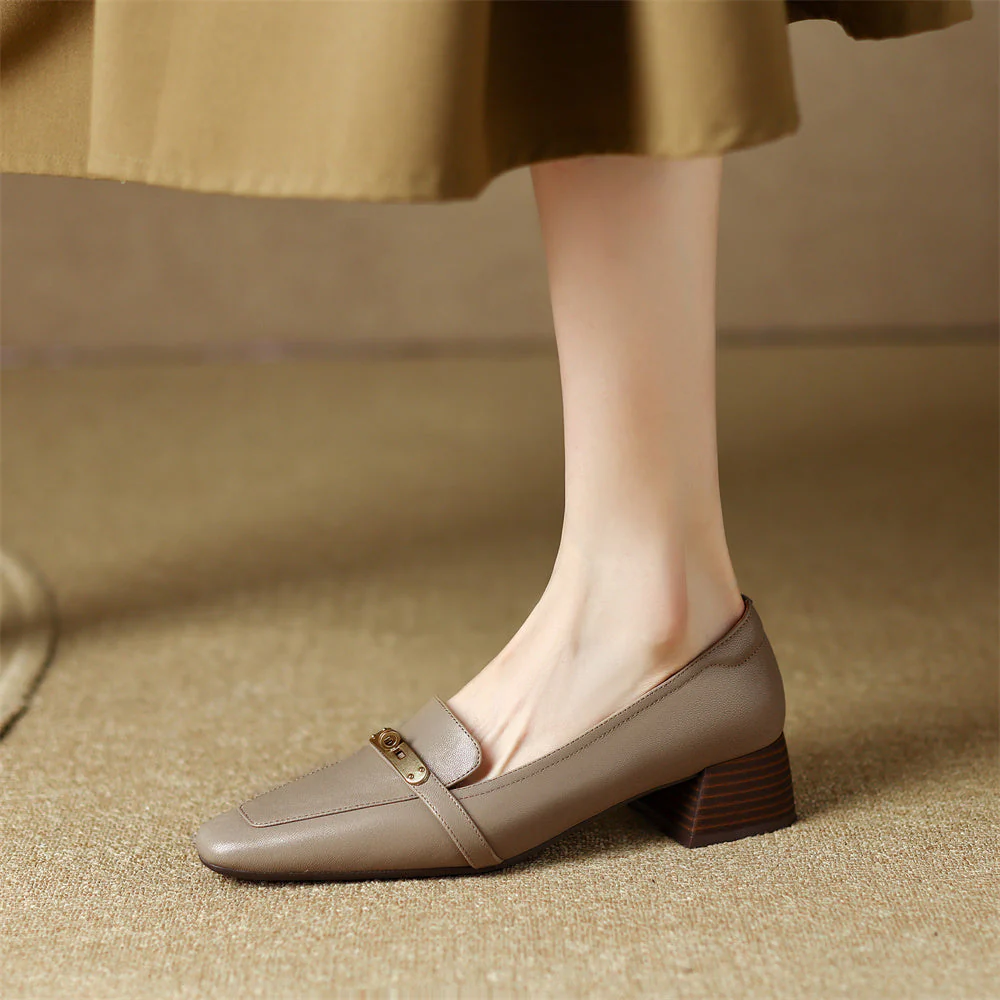 Pointed Toe Block Heel Loafers for Women – Stylish & Comfortable Design - Image 8