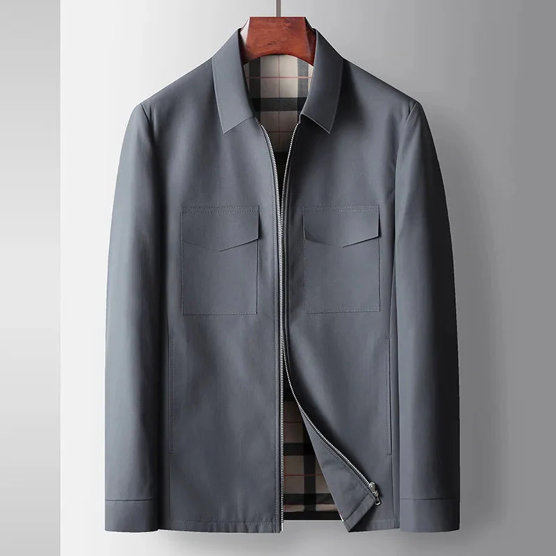 Regular Fit Collared Zip Front Jacket for Men – Casual Style & Practicality - Image 2