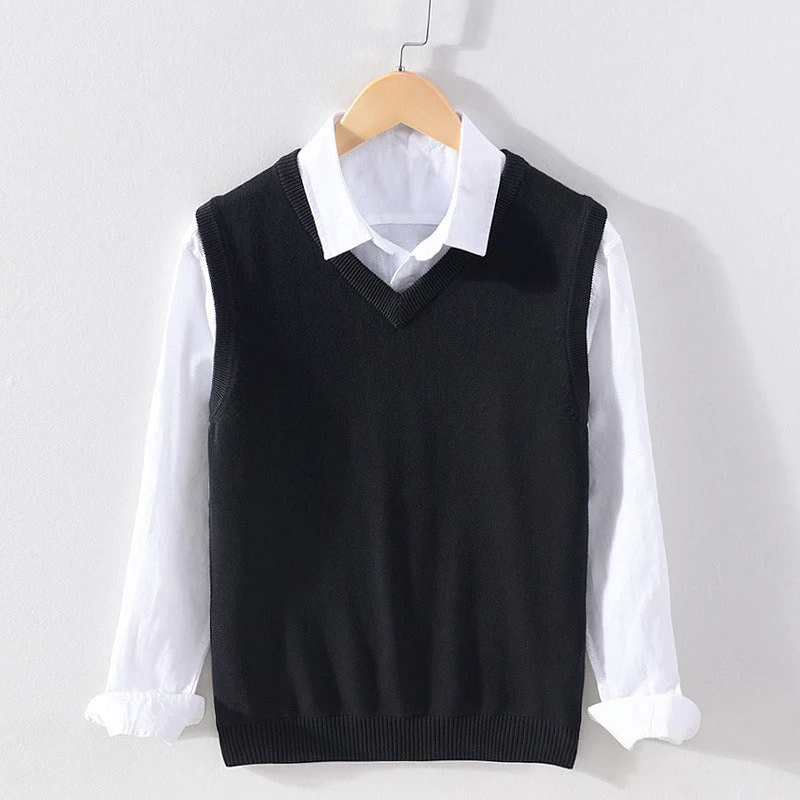 Regular Fit Ribbed V-Neck Sweater Vest for Men – Casual Comfortable Style - Image 5