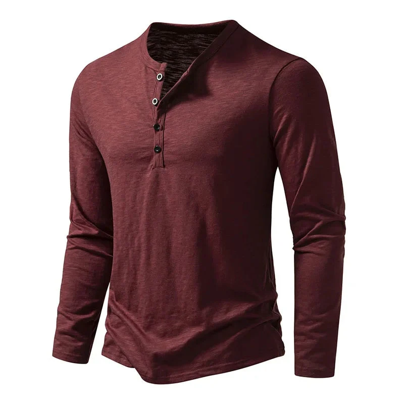 Regular Fit Solid Henley Shirt for Men – Classic Casual Comfort - Image 12