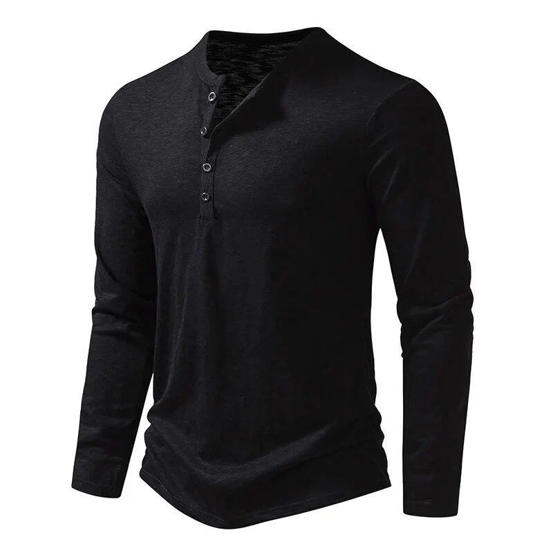 Regular Fit Solid Henley Shirt for Men – Classic Casual Comfort - Image 15