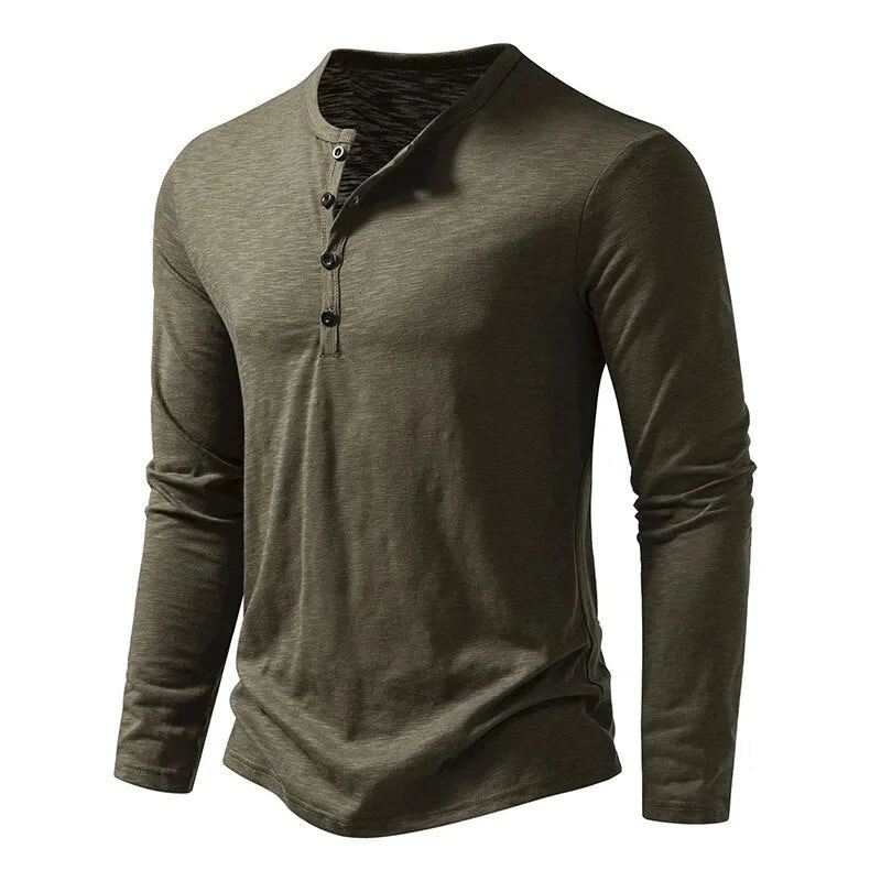 Regular Fit Solid Henley Shirt for Men – Classic Casual Comfort - Image 5