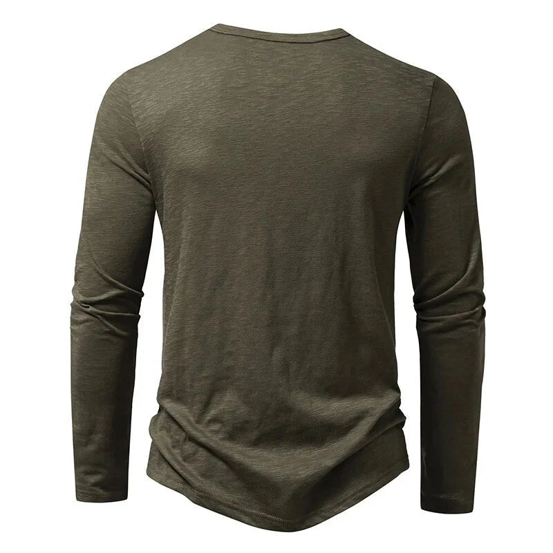 Regular Fit Solid Henley Shirt for Men – Classic Casual Comfort - Image 6