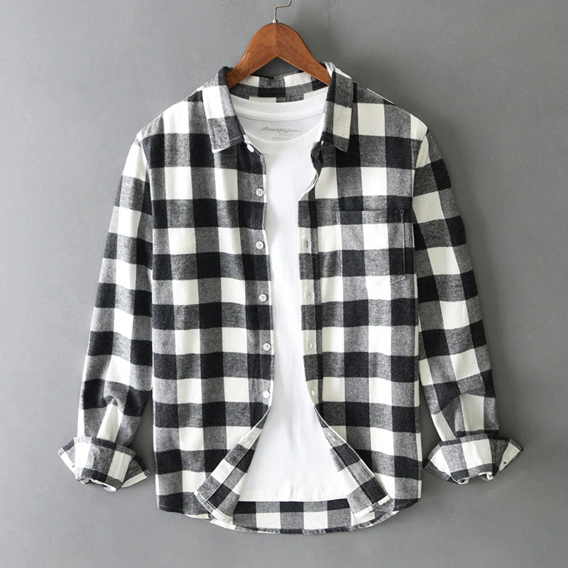 Relaxed Fit Collared Check Plaid Shirt for Men – Casual Comfortable Style - Image 2
