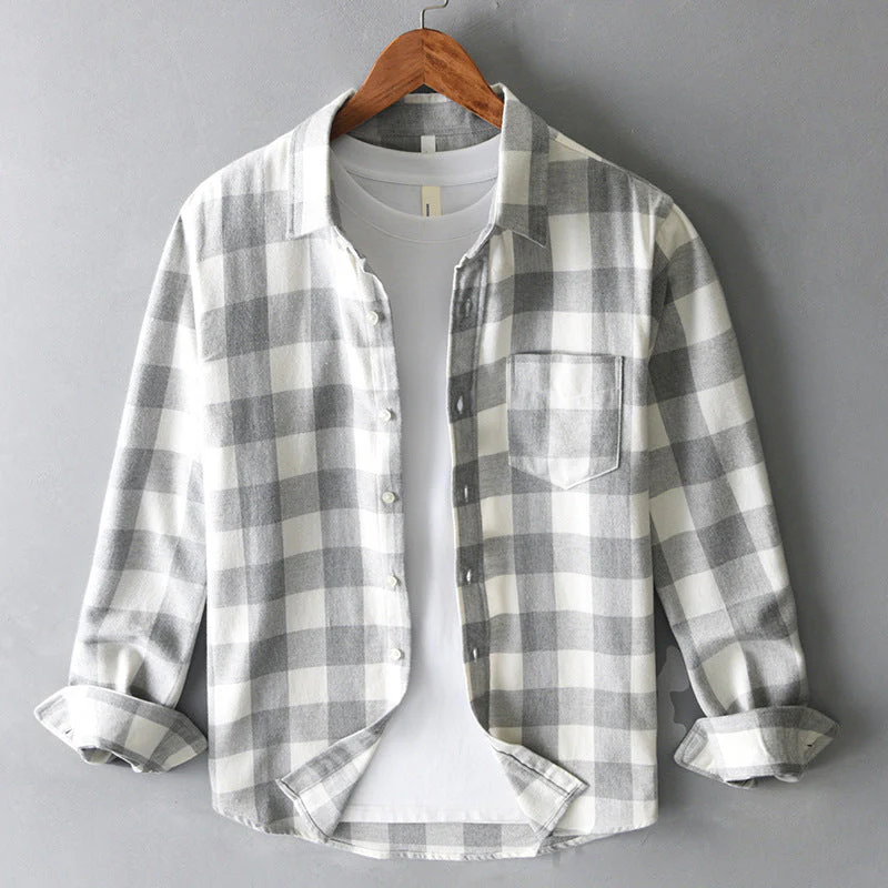 Relaxed Fit Collared Check Plaid Shirt for Men – Casual Comfortable Style - Image 3