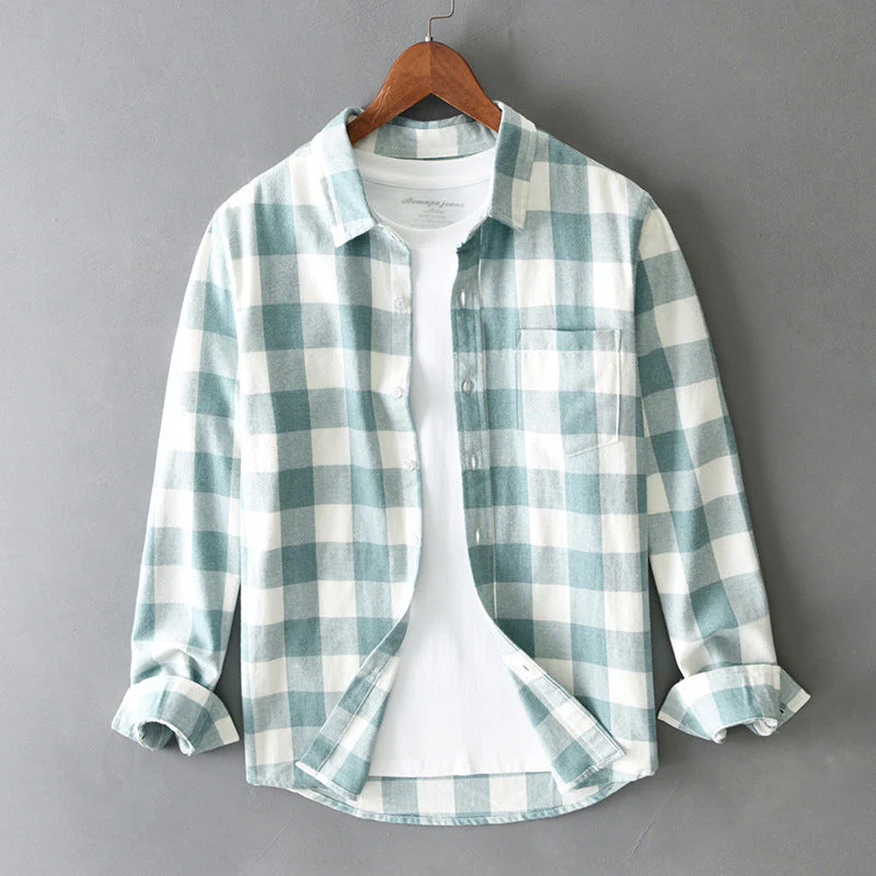 Relaxed Fit Collared Check Plaid Shirt for Men – Casual Comfortable Style - Image 4