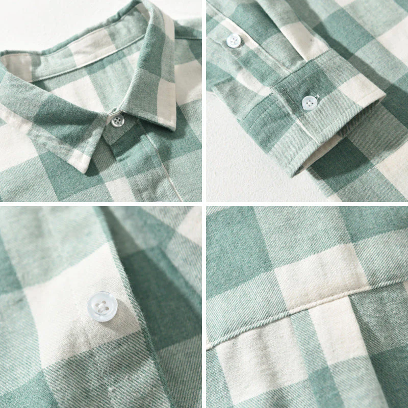 Relaxed Fit Collared Check Plaid Shirt for Men – Casual Comfortable Style - Image 5
