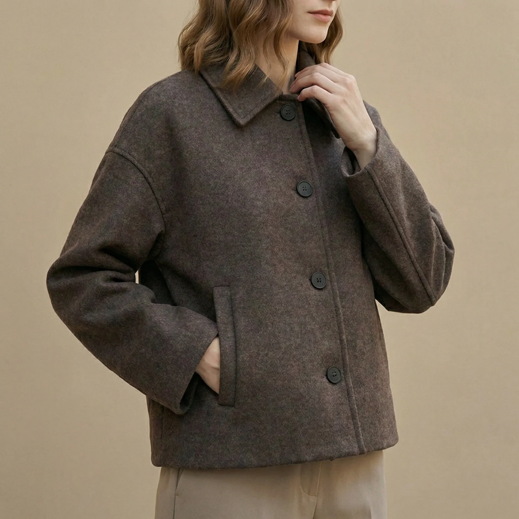 Relaxed Fit Collared Jacket for Women – Cozy & Practical Everyday Wear - Image 2