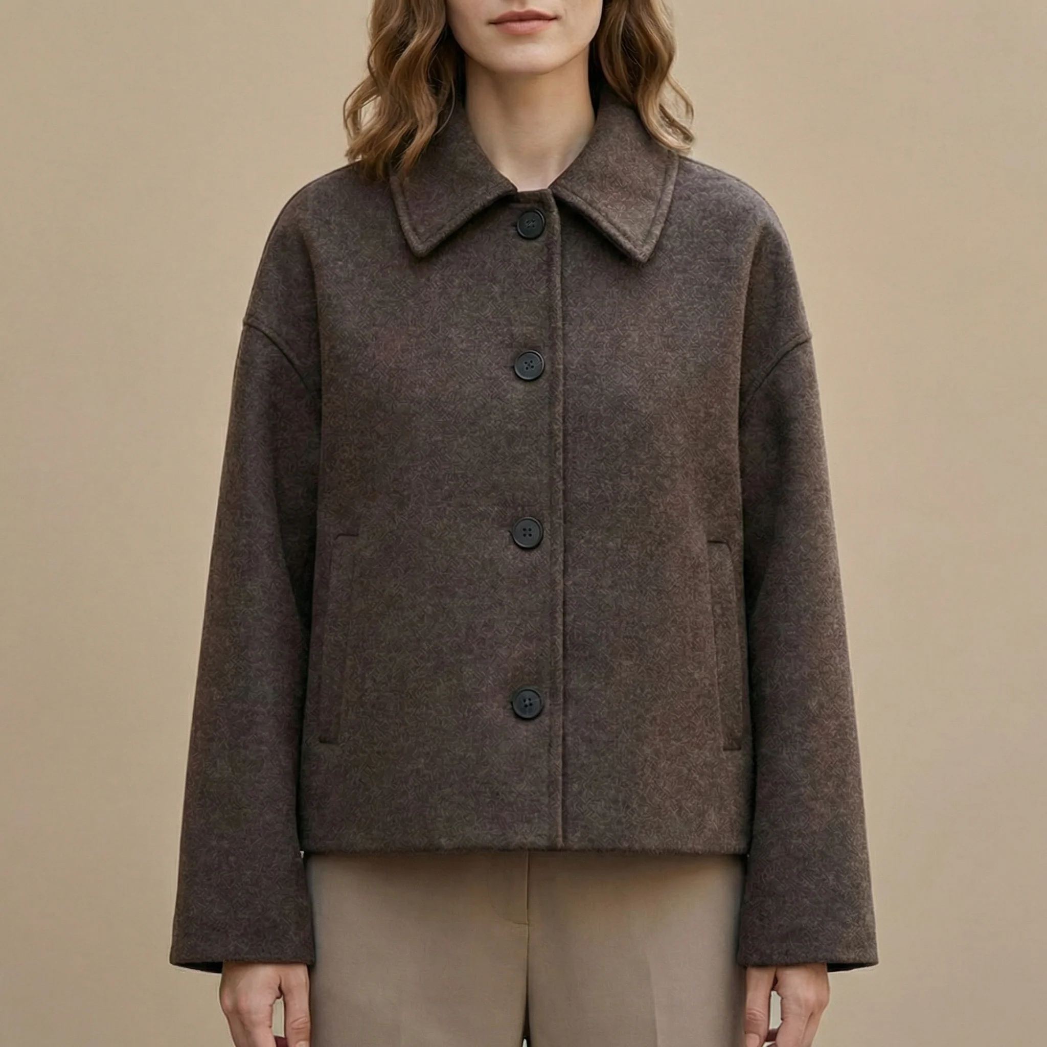 Relaxed Fit Collared Jacket for Women – Cozy & Practical Everyday Wear - Image 3