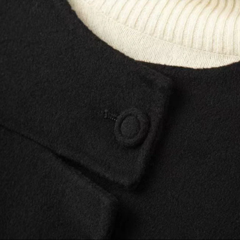 Relaxed Fit Collarless Coat for Women – Cozy & Stylish Everyday Wear - Image 5