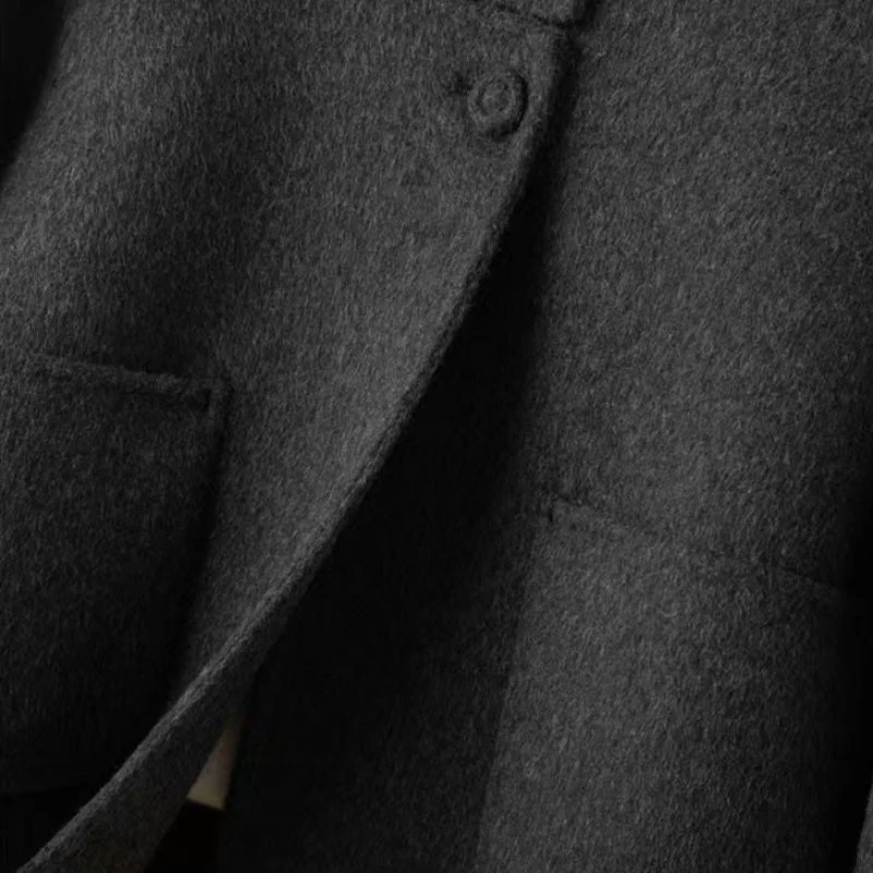 Relaxed Fit Collarless Coat for Women – Cozy & Stylish Everyday Wear - Image 6