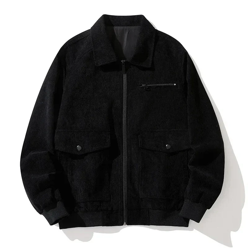 Relaxed Fit Corduroy Bomber Jacket for Men – Casual Style & Comfort - Image 4