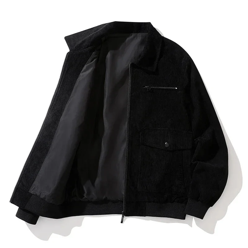 Relaxed Fit Corduroy Bomber Jacket for Men – Casual Style & Comfort - Image 5