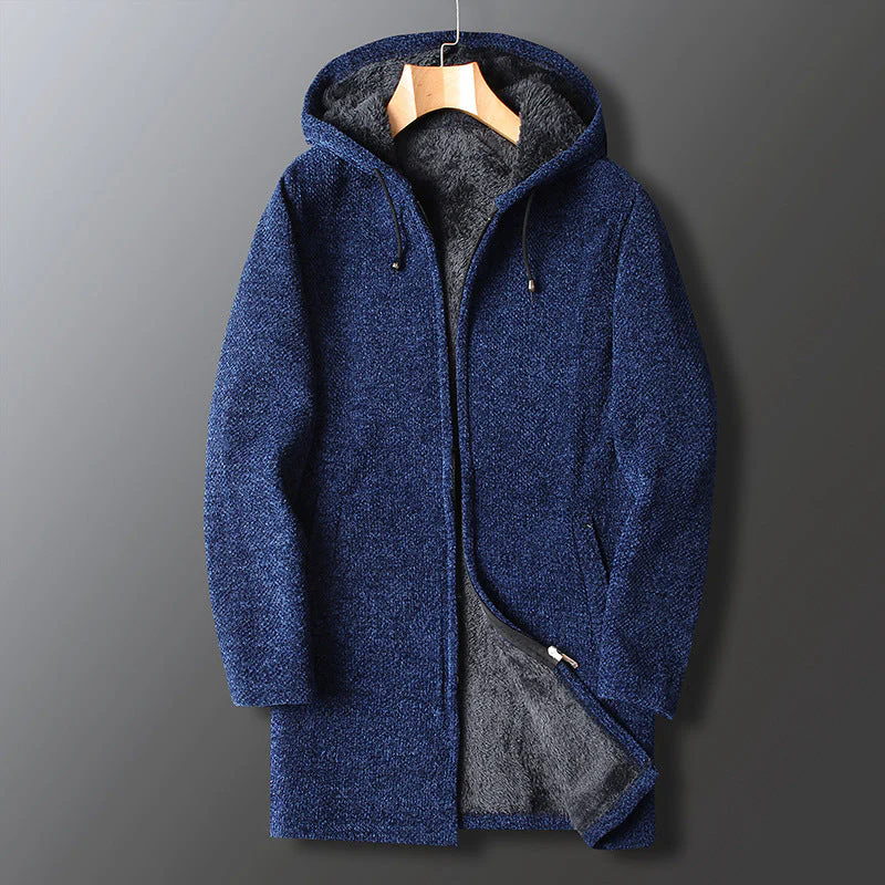 Relaxed Fit Full-Length Hooded Coat for Men – Cozy Warmth & Practical Design - Image 2