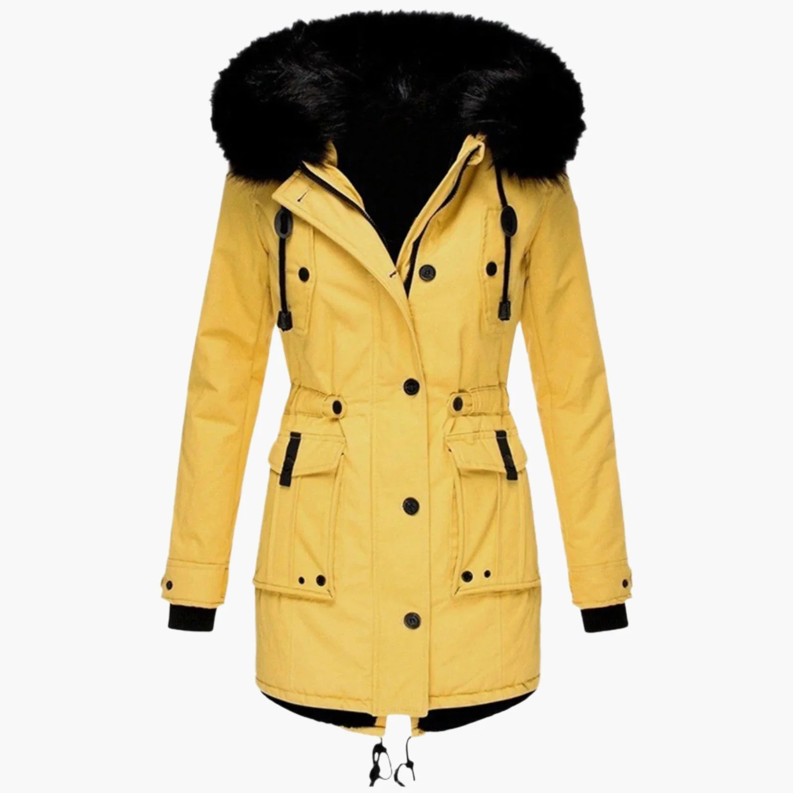 Relaxed Fit Hooded Mid-Thigh Parka for Women – Cozy Warmth & Style - Image 6