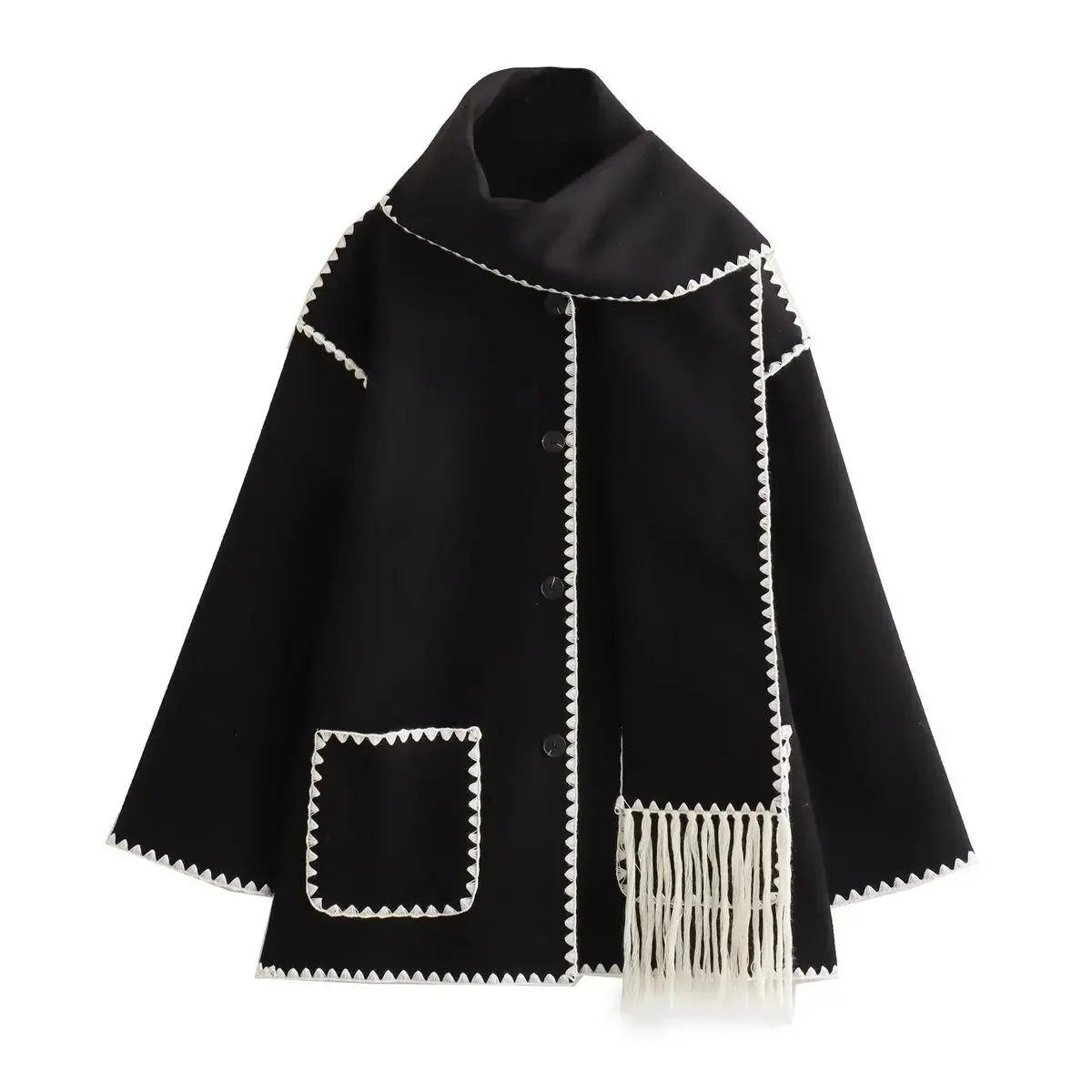 Relaxed Fit Knee-Length Coat for Women – Stylish Cozy Warmth