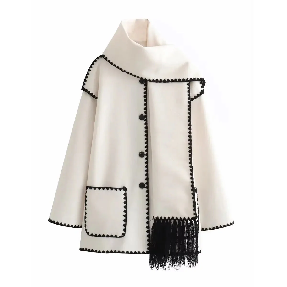 Relaxed Fit Knee-Length Coat for Women – Stylish Cozy Warmth - Image 3