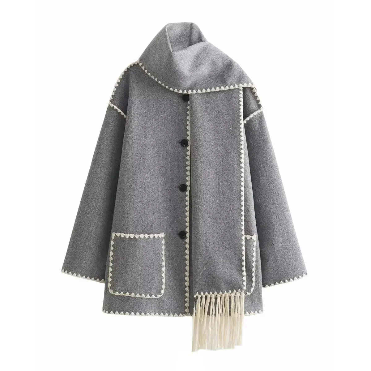 Relaxed Fit Knee-Length Coat for Women – Stylish Cozy Warmth - Image 4