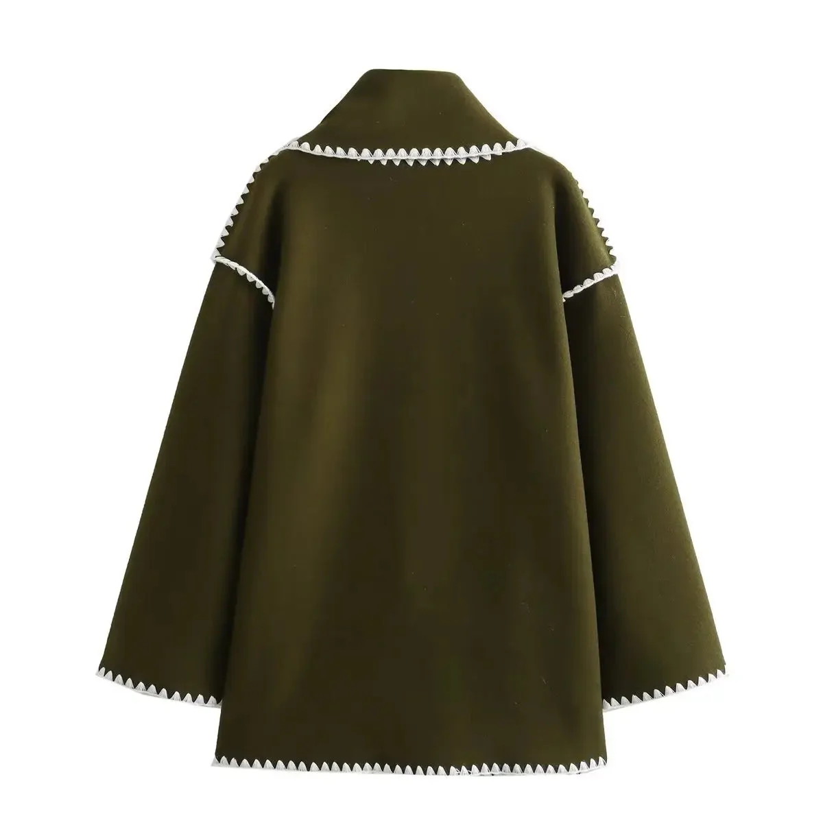 Relaxed Fit Knee-Length Coat for Women – Stylish Cozy Warmth - Image 6