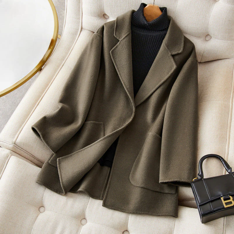 Relaxed Fit Mid-Thigh Coat for Women – Cozy Casual Comfort - Image 3