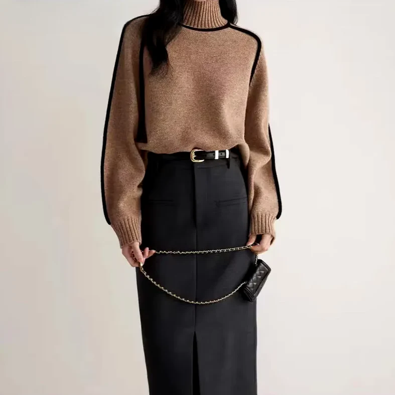 Relaxed Fit Turtleneck Sweater for Women – Cozy & Stylish Comfort - Image 2