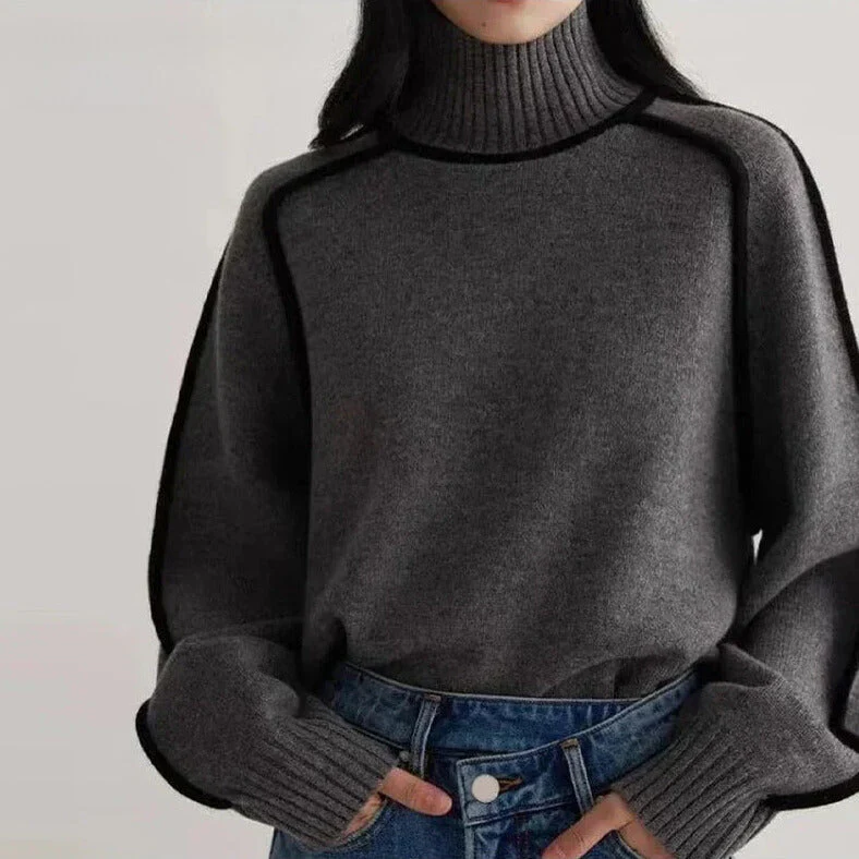 Relaxed Fit Turtleneck Sweater for Women – Cozy & Stylish Comfort - Image 3