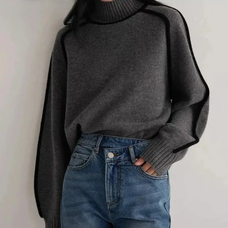 Relaxed Fit Turtleneck Sweater for Women – Cozy & Stylish Comfort - Image 4