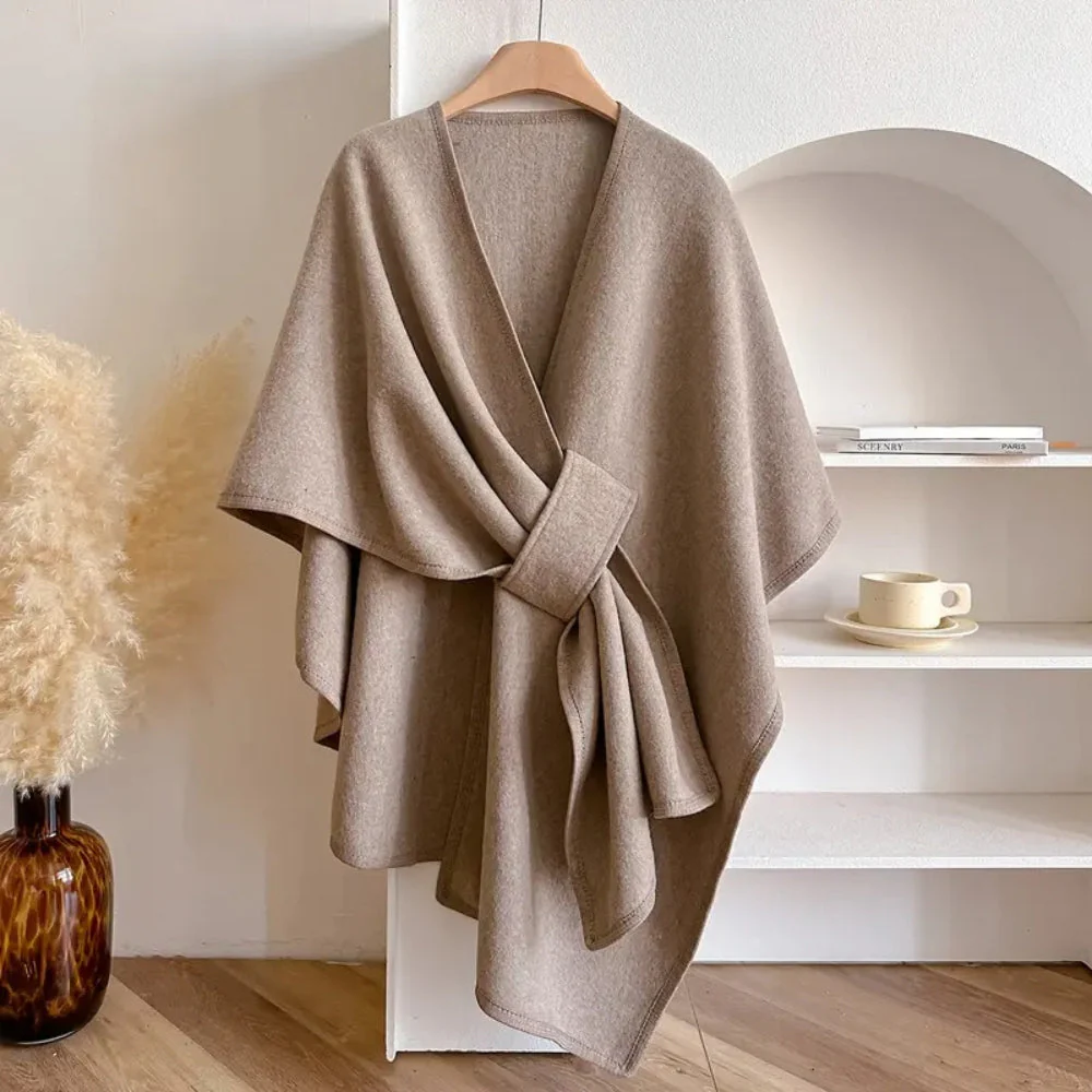 Relaxed Fit Wrap Poncho for Women – Cozy Stylish Comfort