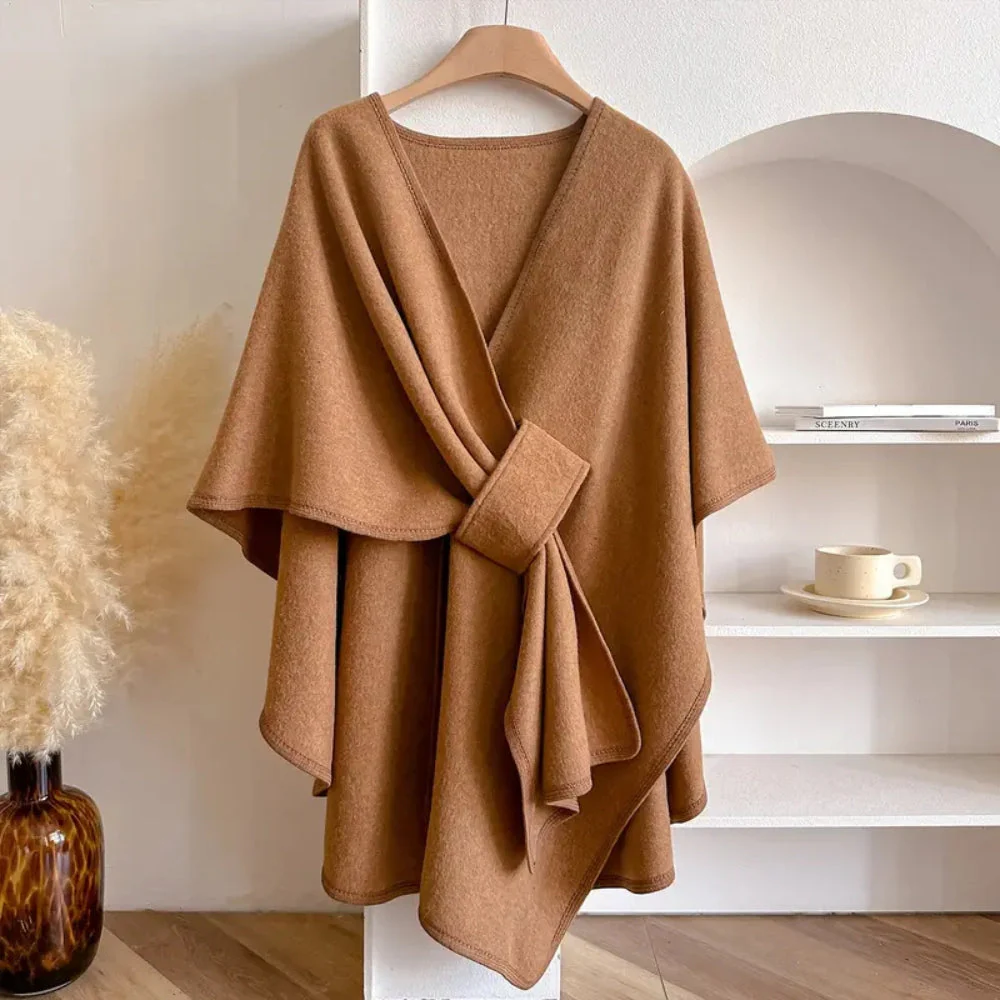 Relaxed Fit Wrap Poncho for Women – Cozy Stylish Comfort - Image 3
