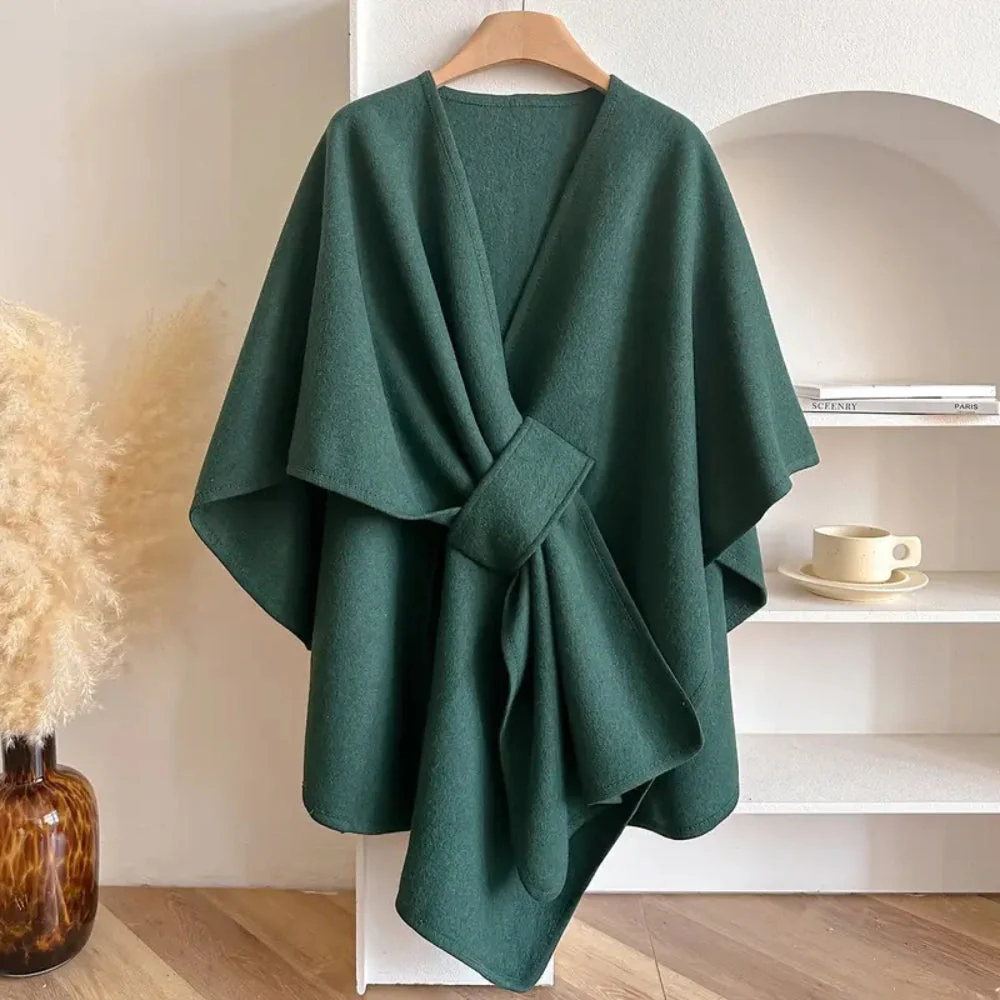 Relaxed Fit Wrap Poncho for Women – Cozy Stylish Comfort - Image 4