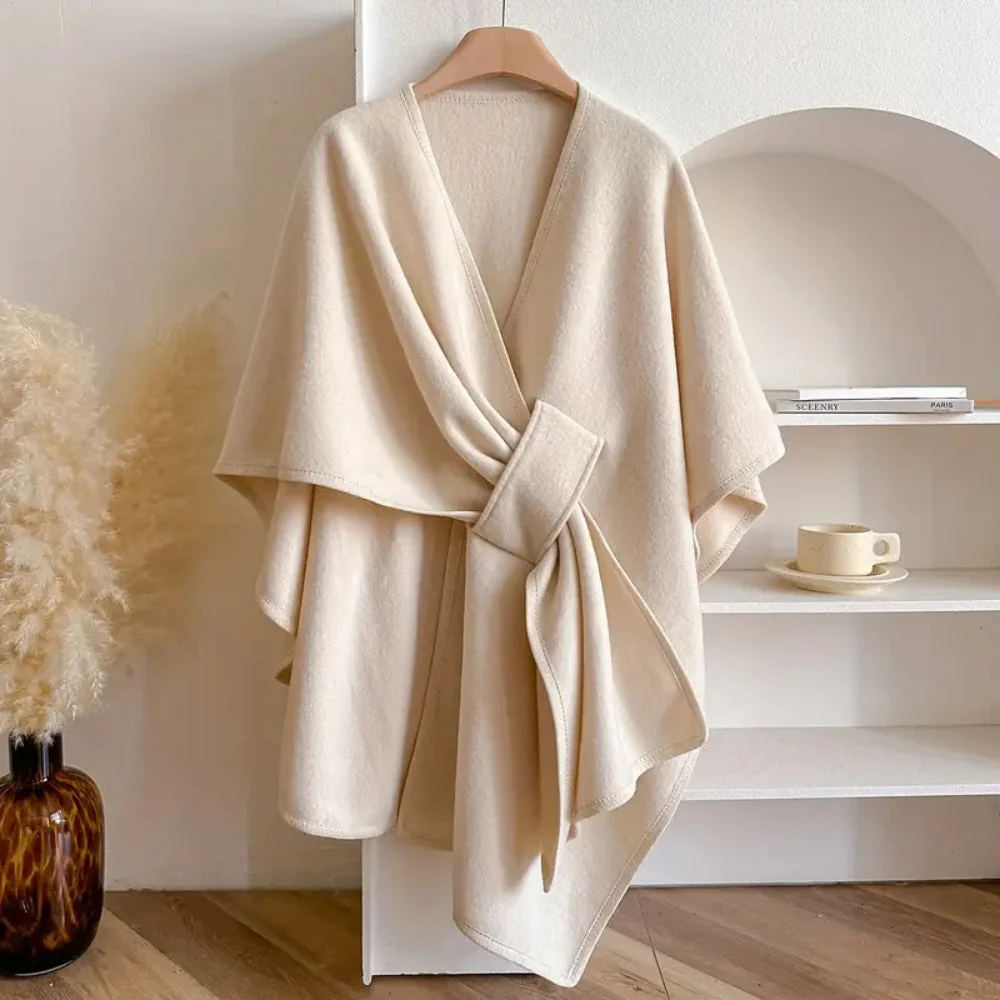 Relaxed Fit Wrap Poncho for Women – Cozy Stylish Comfort - Image 5