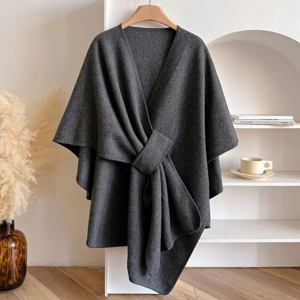 Relaxed Fit Wrap Poncho for Women – Cozy Stylish Comfort - Image 6