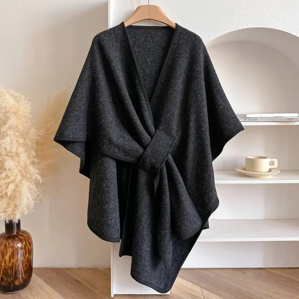 Relaxed Fit Wrap Poncho for Women – Cozy Stylish Comfort - Image 7