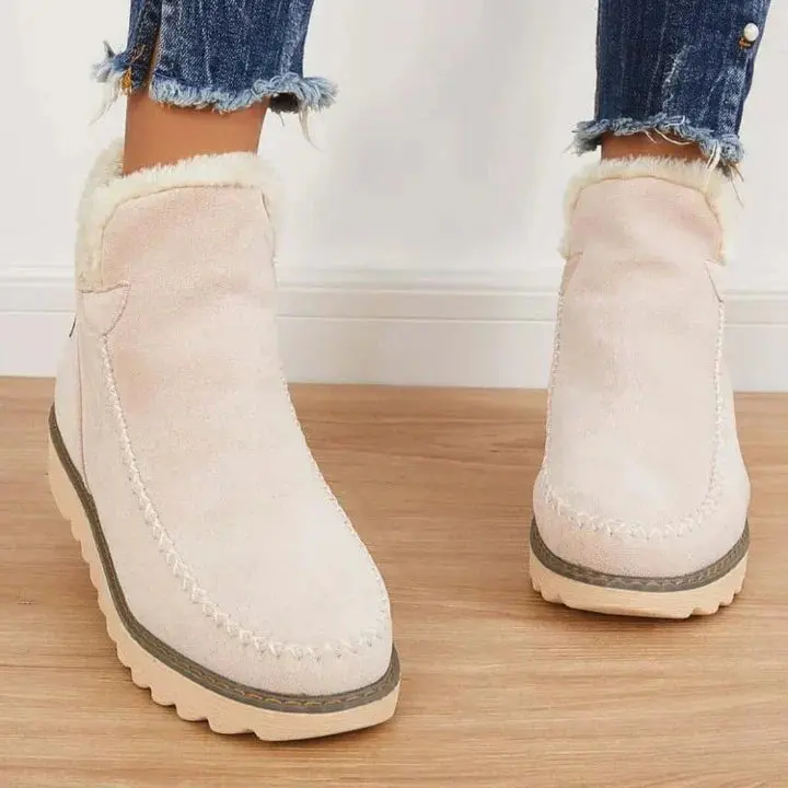 Retro Thick-Soled Snow Boots for Women – Cozy & Stylish Comfort