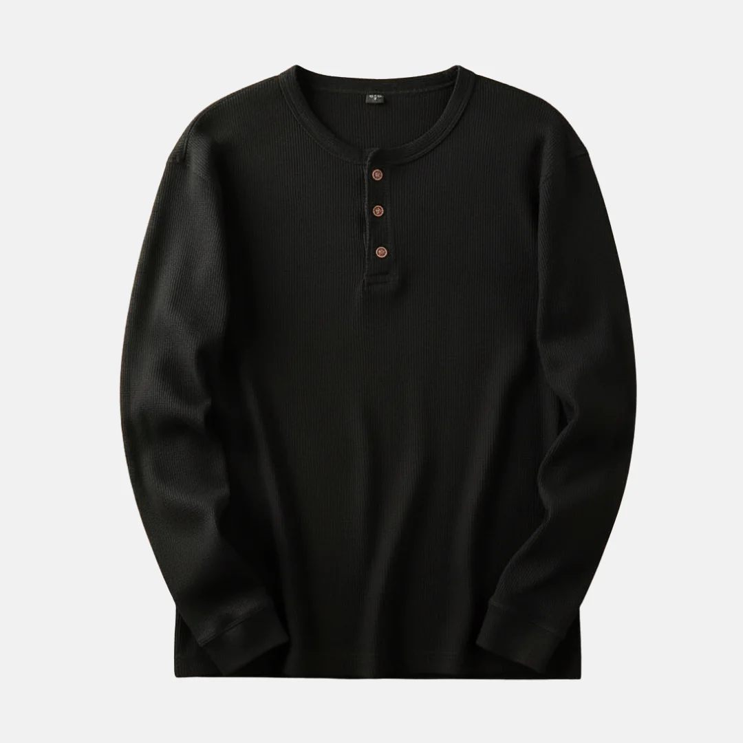 Ribbed Relaxed Fit Henley Shirt for Men – Casual Comfort & Style - Image 5