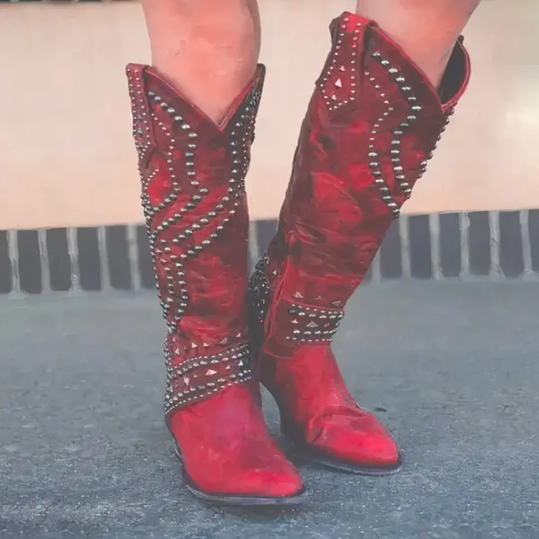 Rivet Long Heel Boots for Women – Bold & Chic Style - Image 5