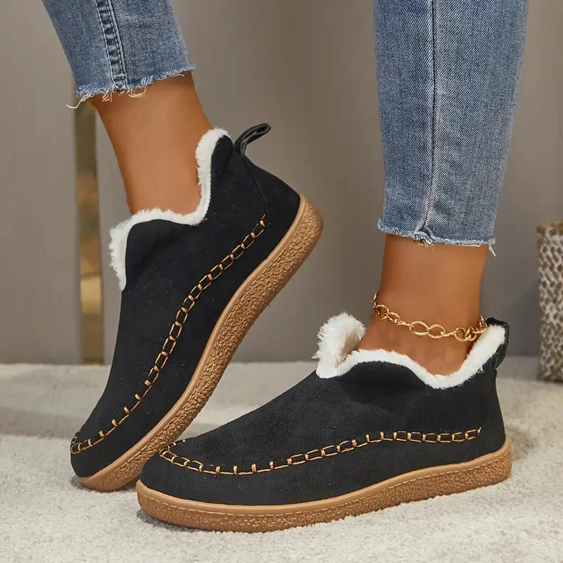 Round Toe Ankle Boots for Women – Stylish & Cozy Comfort - Image 2