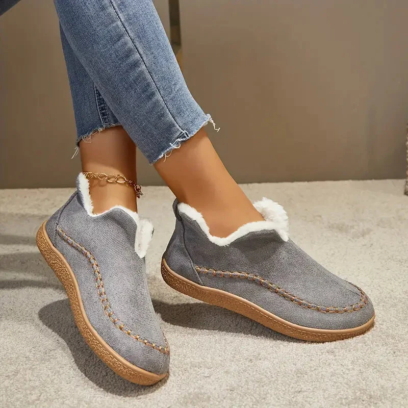Round Toe Ankle Boots for Women – Stylish & Cozy Comfort - Image 4