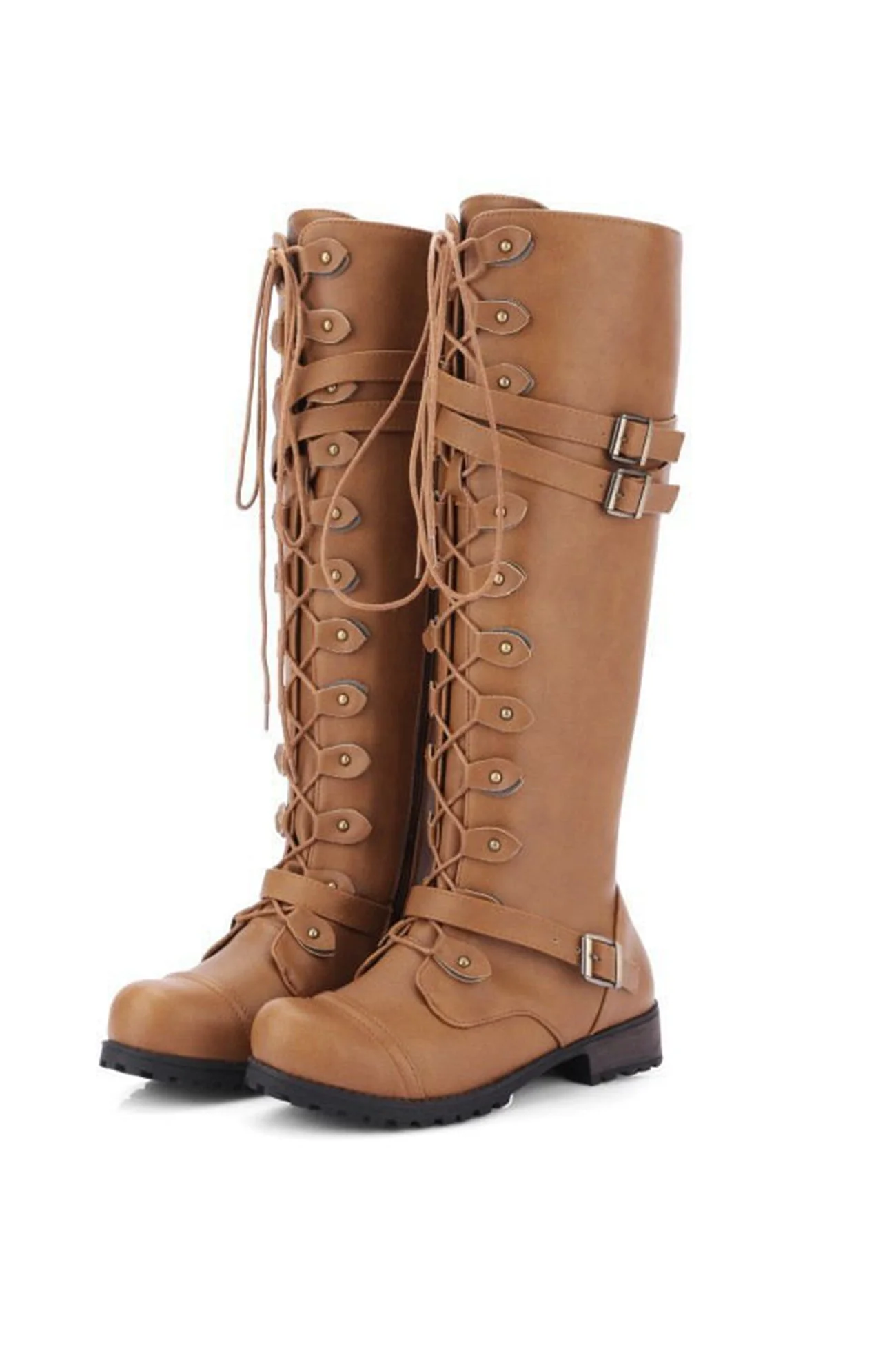Round-Toe Black Knee High Boots for Women – Bold & Edgy Style - Image 2