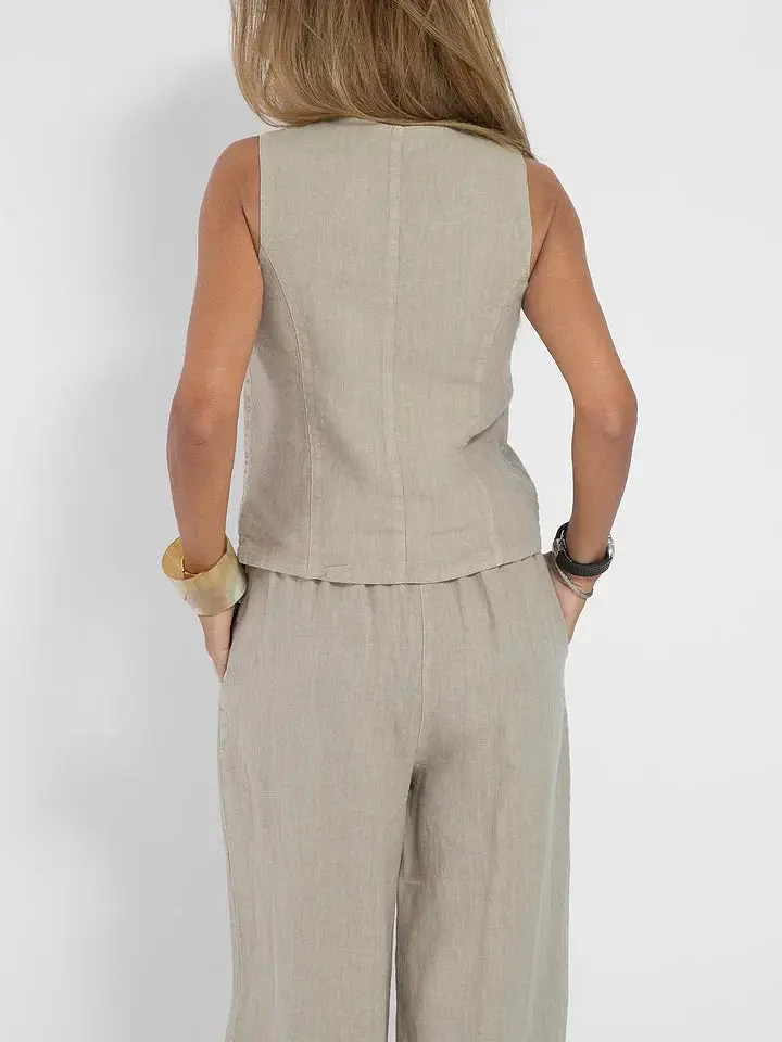 Sleeveless White Suit for Women – Effortless Style & Comfort - Image 10