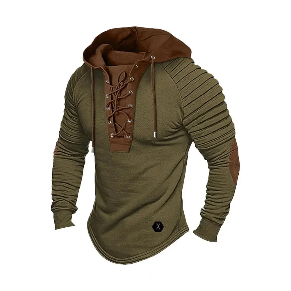 Slim Fit Lace-Up Hoodie for Men – Stylish Casual Comfort - Image 2