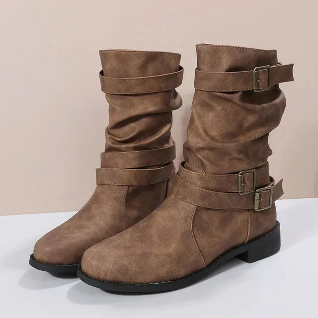 Slouch Mid-Calf Boots for Women – Effortlessly Chic & Comfortable - Image 2
