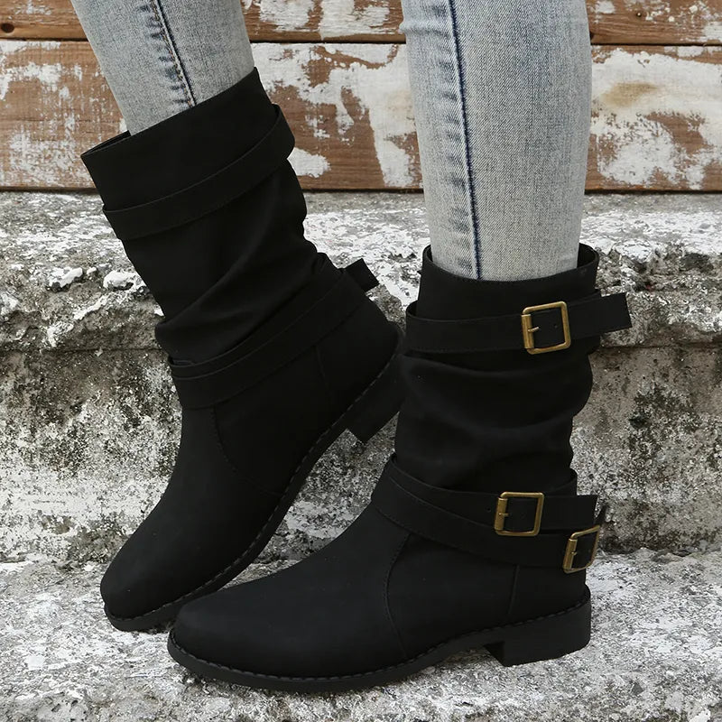 Slouch Mid-Calf Boots for Women – Effortlessly Chic & Comfortable - Image 3