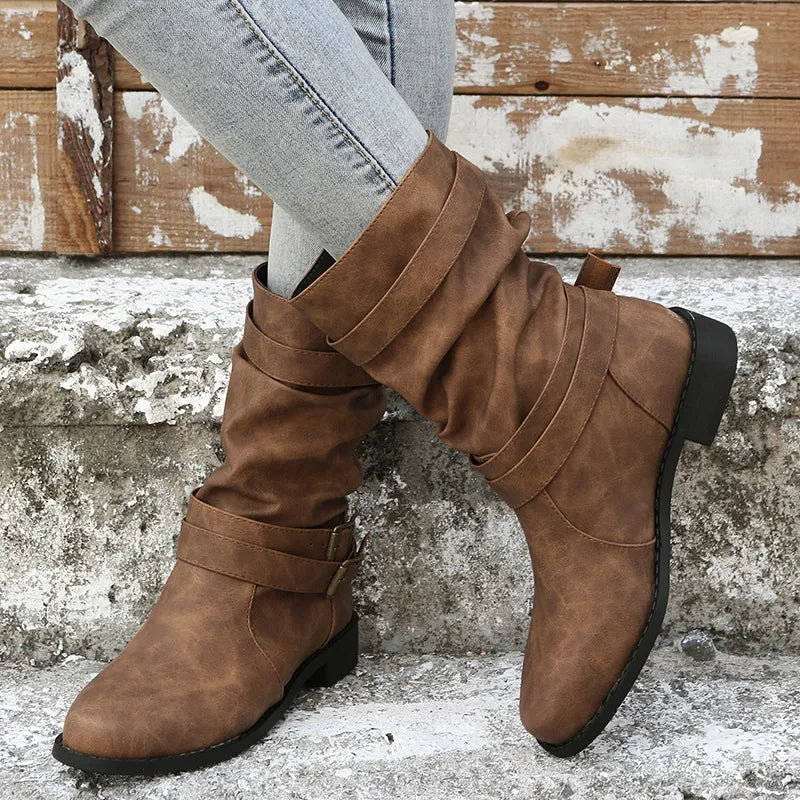 Slouch Mid-Calf Boots for Women – Effortlessly Chic & Comfortable - Image 4