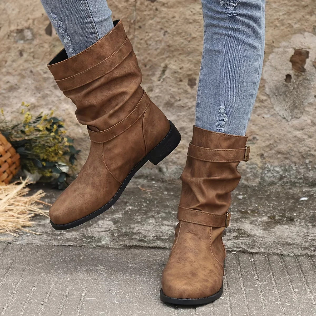 Slouchy Black Ankle Boots for Women – Chic & Stylish Comfort - Image 4